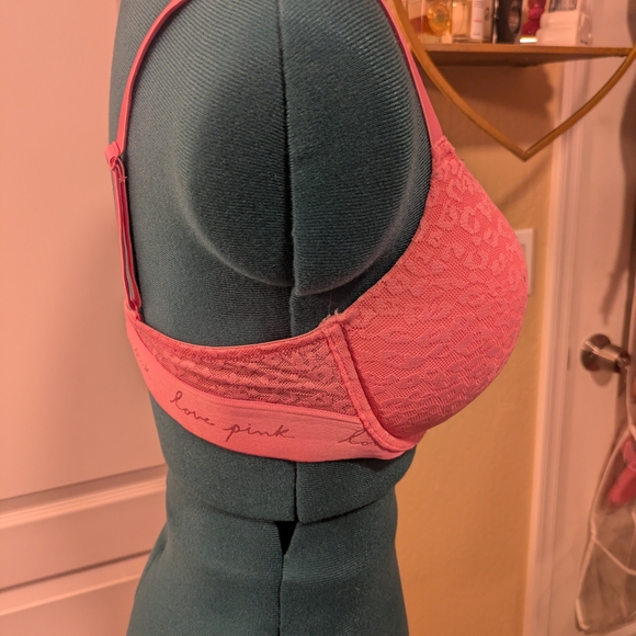 Victoria's Secret Pink Animal Print Lace Push Up Bra Size 36 D - Picture 3 of 7